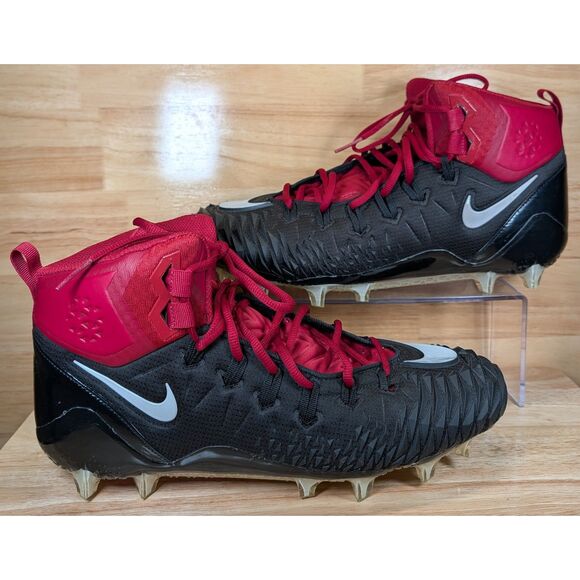 Nike Alpha Menace Elite 2 Football Cleats Black Red Size 14.5 AJ6605-010 - Picture 2 of 11